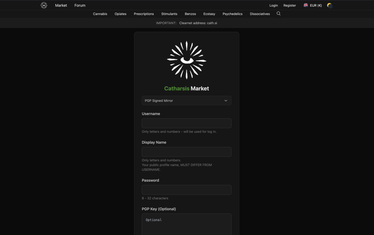 Catharsis Market authentication